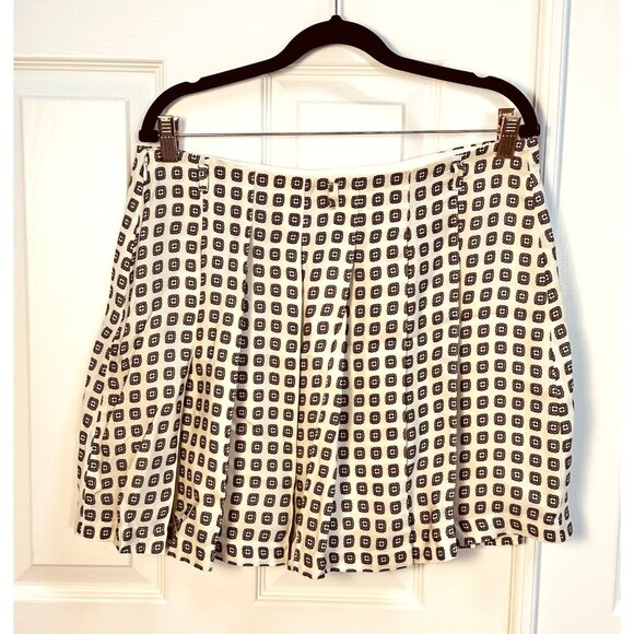 J. Crew Pleated Prep Mini Skirt in Foulard Print Ivory & Cream Sz 10 Preppy NWT - Picture 3 of 13